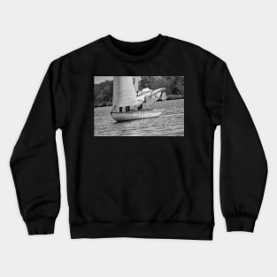 Sailing boat on Wroxham Broad in the heart of the Norfolk Broads Crewneck Sweatshirt